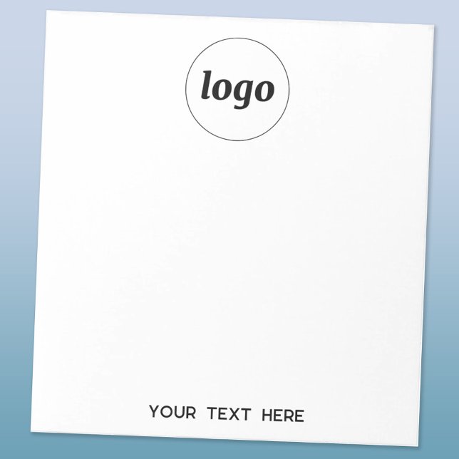 Simple Logo Text Business Promotional Notepad (Simple logo with custom text business branding promotional notepad)