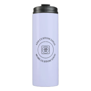 Simple Logo Text Powder Blue Business Branding Thermal Tumbler