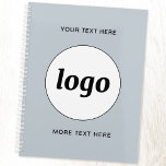 Simple Logo Text Powder Blue Planner<br><div class="desc">Simple logo and custom text design to foster brand loyalty and promote your small business. Replace the logo with your own, and change or delete the top and lower text on the front to customize. Perfect for using in your business, for promotional purposes and to give to employees, customers and...</div>