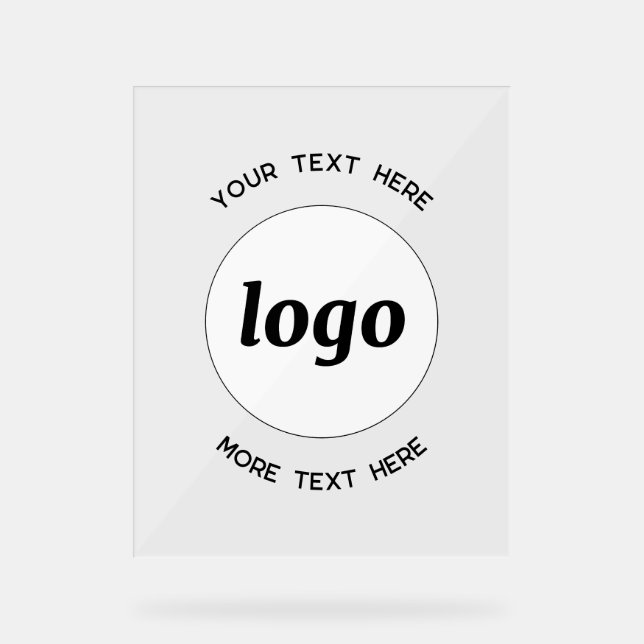 Simple Logo Text Promotional Business Acrylic Sign (Front)