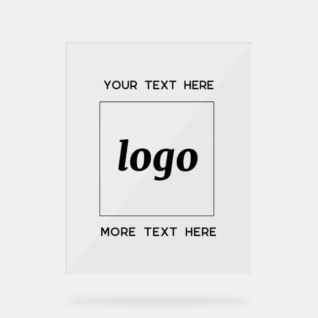 Simple Logo Text Promotional Business Acrylic Sign (Front)