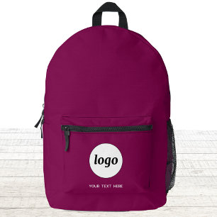 Simple Logo Text Promotional Business Magenta Pink Printed Backpack