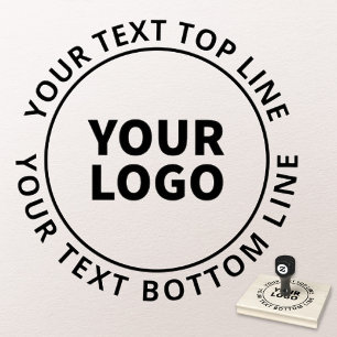 Simple Logo Upload & Customizable Circular Text Rubber Stamp