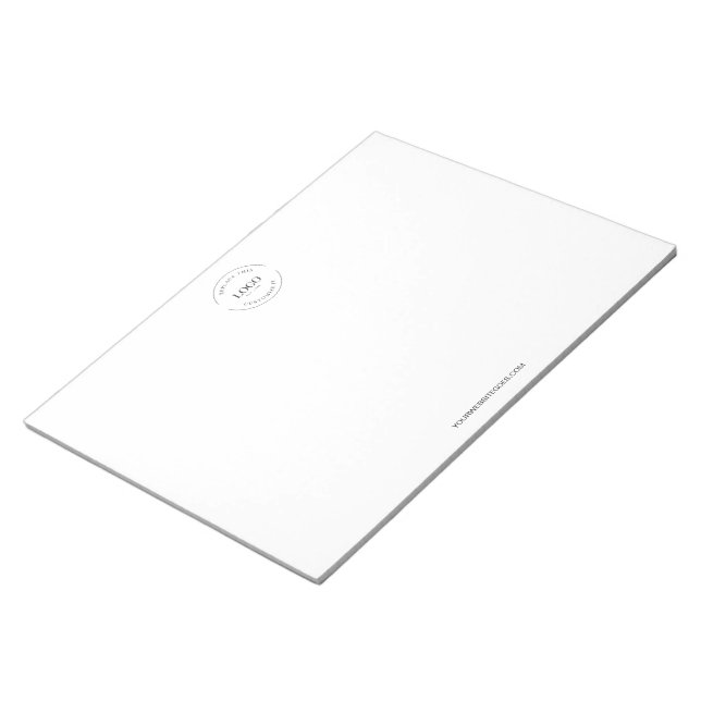 Simple Logo website Promotional Custom Business Notepad (Angled)