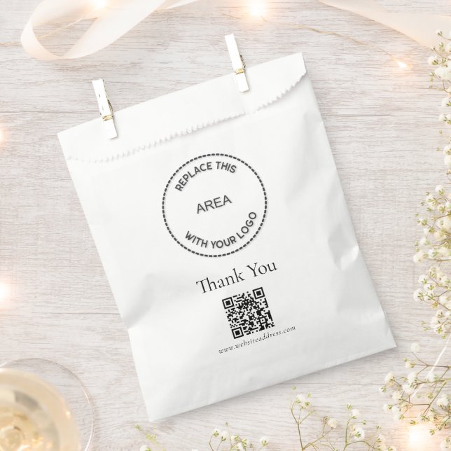 Simple Logo Website QR Code Store Thank You Bag (Clipped)
