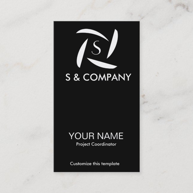 Simple Logo with monogram option business card (Front)