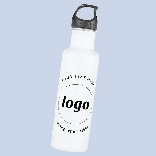 Simple Logo With Text Business 710 Ml Water Bottle (Simple logo with custom text promotional business branding water bottle)
