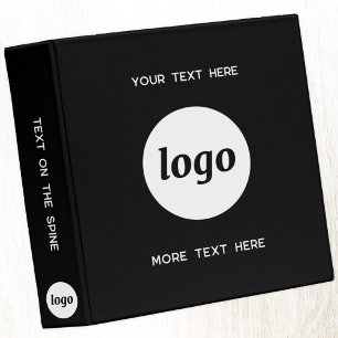Simple Logo With Text Business Black Binder