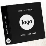 Simple Logo With Text Business Black Binder<br><div class="desc">Add your own logo and choice of text to this design,  and change the background colour in the Design Tool.  Remove any of the text if you prefer by leaving blank.  Minimalist and professional.</div>