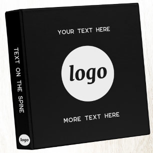 Simple Logo With Text Business Black Binder