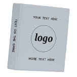 Simple Logo With Text Business Blue Mini Binder<br><div class="desc">Add your own logo and choice of text to this design,  and change the background colour in the Design Tool.  Remove any of the text if you prefer by leaving blank.  Minimalist and professional to reflect your brand.</div>