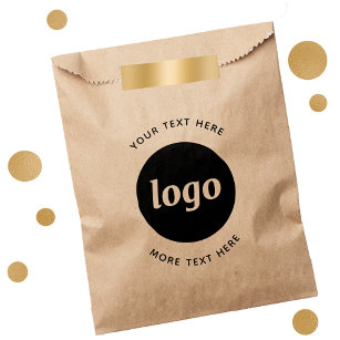 Simple Logo With Text Business Kraft Favour Bag