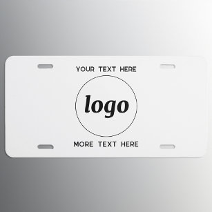 Simple Logo With Text Business License Plate