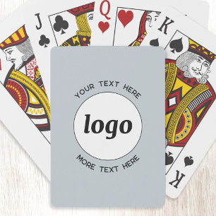 Simple Logo With Text Business Promotional Blue Playing Cards