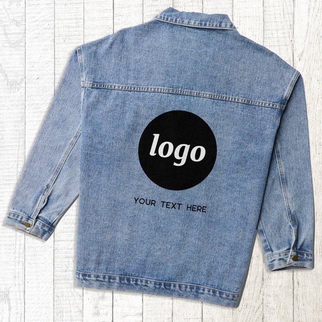 Simple Logo with Text Business Promotional Denim Jacket (Simple logo with custom text business promotional branding denim jacket)
