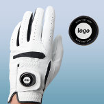 Simple Logo With Text Business Promotional Golf Glove<br><div class="desc">Add your own logo and choice of text to this design.  Remove the top or lower text if you prefer.  Minimalist and professional.  Great as a promotional product for your clients and customers.</div>