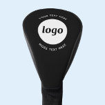 Simple Logo With Text Business Promotional Golf Head Cover<br><div class="desc">Add your own logo and choice of text to this design.  Logo will be clipped onto a white circle.  Remove the top or lower text if you prefer.  Minimalist and professional.  Great as a promotional product for your clients and customers.</div>