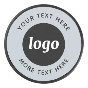Simple Logo With Text Business Promotional Hockey Puck
