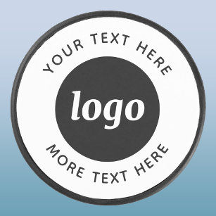 Simple Logo With Text Business Promotional Hockey Puck