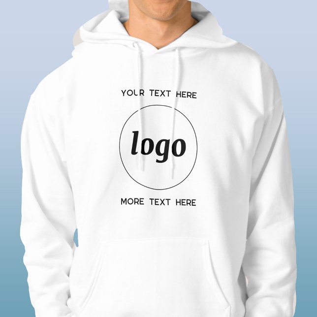Simple Logo With Text Business Promotional Hoodie (Logo and custom text business promotional or uniform hoodie)