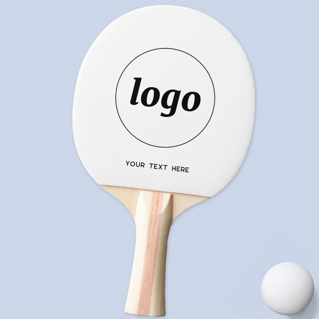 Simple Logo With Text Business Promotional Ping Pong Paddle (Simple logo with custom text business branding promotional ping pong paddle)