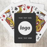 Simple Logo With Text Business Promotional Playing Cards<br><div class="desc">Add your own logo and choice of text to this unisex design.  Remove the top or lower text if you prefer.  Minimalist and professional.  Great as a promotional product for your clients and customers.</div>