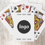 Simple Logo With Text Business Promotional Playing Cards<br><div class="desc">Add your own logo and choice of text to this unisex design.  Remove the top or lower text if you prefer.  Minimalist and professional.  Great as a promotional product for your clients and customers.</div>