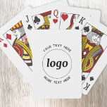 Simple Logo With Text Business Promotional Playing Cards<br><div class="desc">Add your own logo and choice of text to this design.  Remove the top or lower text if you prefer.  Minimalist and professional.  Great for a promotional product for your clients and customers. Your logo will be clipped to a circle.  For other versions,  see the collection.</div>