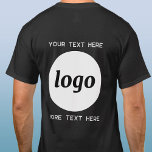 Simple Logo With Text Business Promotional T-Shirt<br><div class="desc">Add your own logo and choice of text to this design.  Remove the top or lower text if you prefer.  Minimalist and professional.  Great for employee branding or uniforms,  or as a promotional product for your clients and customers.</div>