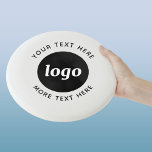 Simple Logo With Text Business Promotional Wham-O Frisbee<br><div class="desc">Add your own logo and choice of text to this design.  Remove the top or lower text if you prefer.  Minimalist and professional.  Great for staff and employees,  as a promotional product for your clients and customers,  and at trade shows and corporate events.</div>