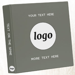 Simple Logo With Text Business Sage Green Binder