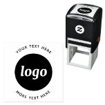 Simple Logo With Text Business Self-inking Stamp<br><div class="desc">Add your own logo and choice of text to this design. Remove the top or lower text if you prefer. Minimalist and professional.</div>