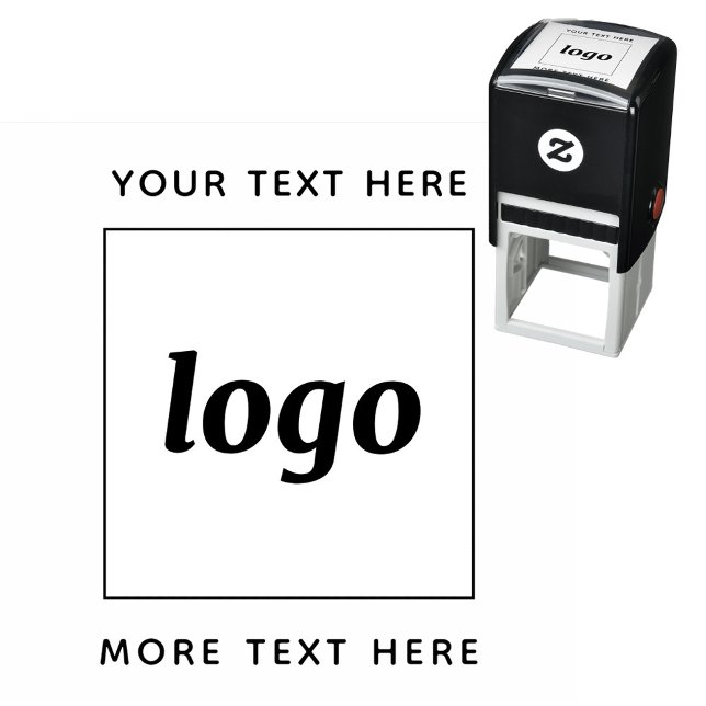 Simple Logo With Text Business Self-inking Stamp (Simple logo with custom text business branding promotional self inking stamp)