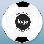 Simple Logo With Text Business Soccer Ball<br><div class="desc">Add your own logo and choice of text to this design.  Remove the top or lower text if you prefer.  Minimalist and professional.  Great for employee branding,  or as a promotional product for your clients and customers.</div>