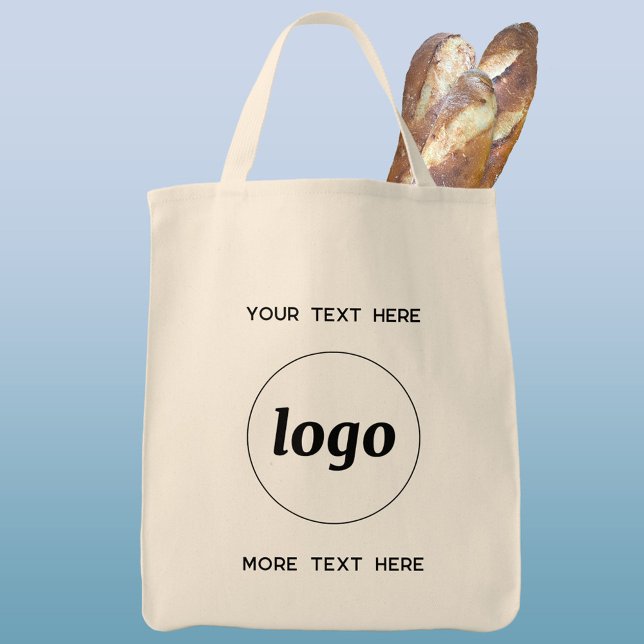 Simple Logo With Text Business Tote Bag (Simple logo with custom text business branding promotional tote bag)