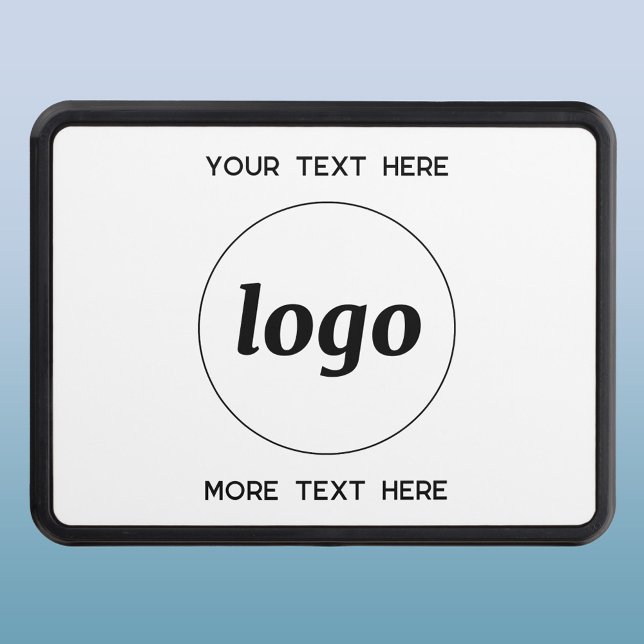 Simple Logo With Text Business Trailer Hitch Cover (Logo with text business promotional trailer hitch cover)