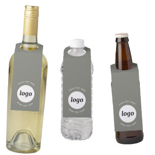 Simple Logo with Text Promotional Sage Green Bottle Tag
