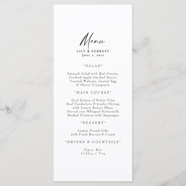 Simple Long Menu  (Front)