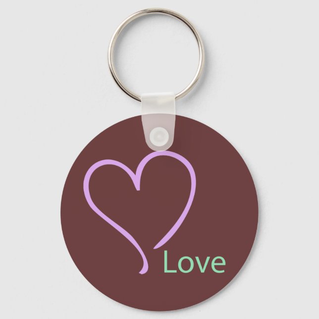 Simple Love and Heart Keychain (Front)