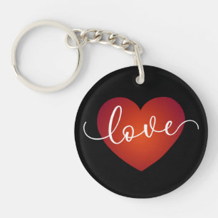 Simple Love Calligraphy Valentine Keychain