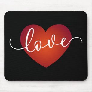 Simple Love Calligraphy Valentine Mousepad