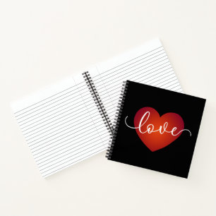 Simple Love Calligraphy Valentine   Notebook