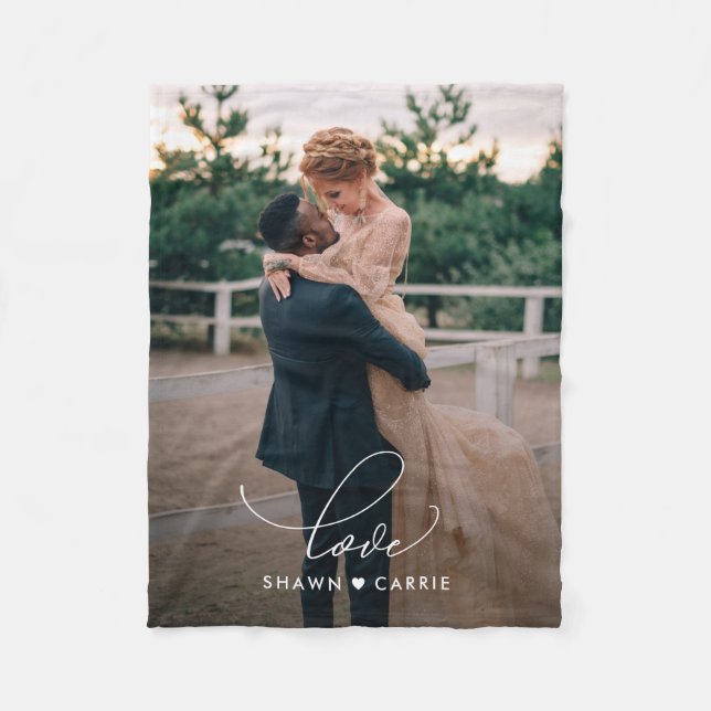 Simple Love Editable Colour Personalized Blanket (Front)