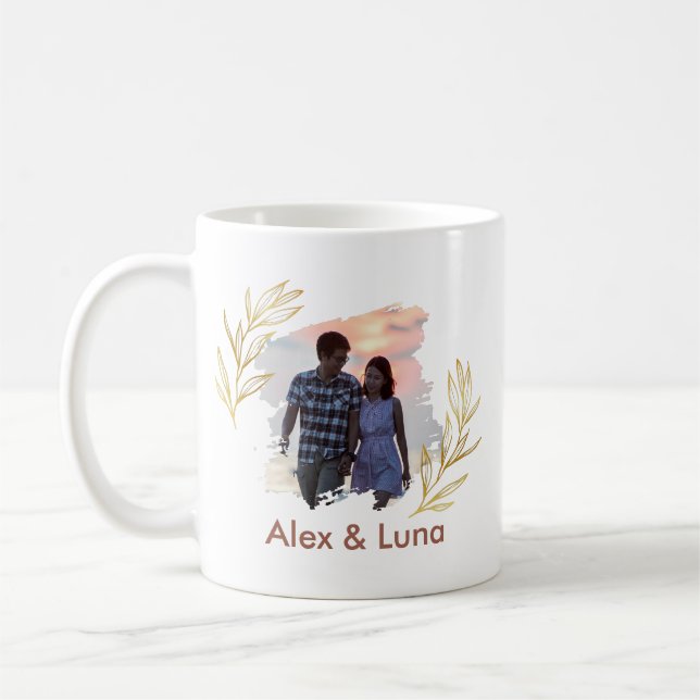 Simple Love Elegant Couple Gift Romantic Warm Cute Coffee Mug (Left)