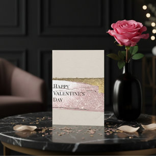 Simple Love, Elegant Gold: Happy Valentine's Day Holiday Card