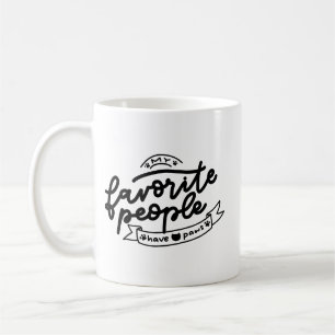 Simple Love Furry Stylish Hand Letter Paw Prints Coffee Mug