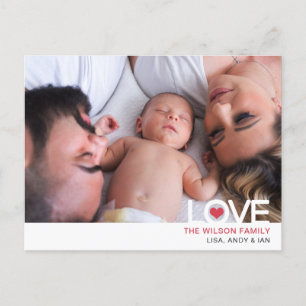 Simple Love Heart Cute Photo Valentines Day Postcard