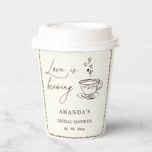 Simple Love is Brewing Coffee Bridal Shower  Paper Cups