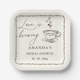 Simple Love is Brewing Coffee Bridal Shower  Paper Plate
