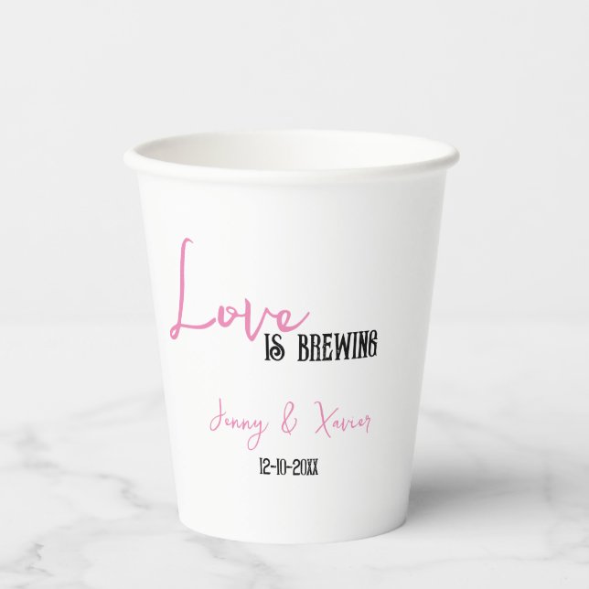 Simple Love is Brewing, Coffee/Tea Paper Cups (Front)